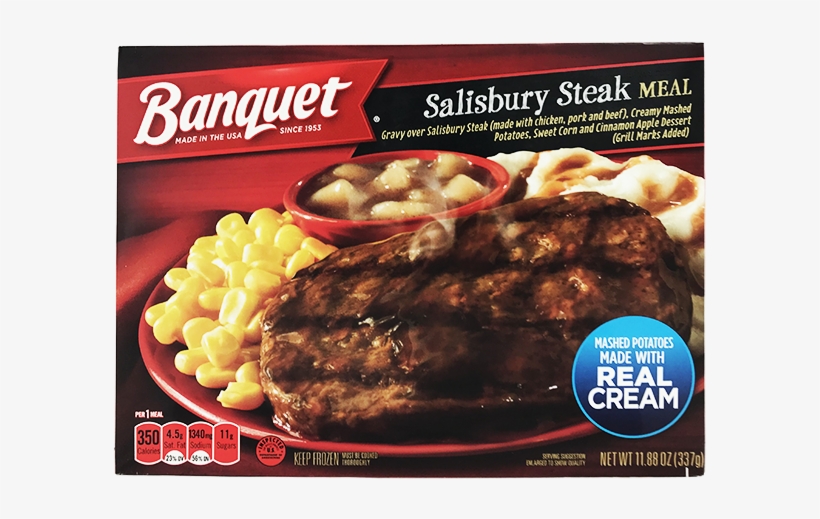 Banquet Meal, Salisbury Steak - Banquet Salisbury Steak Meal - 11.88 Oz Box, transparent png download