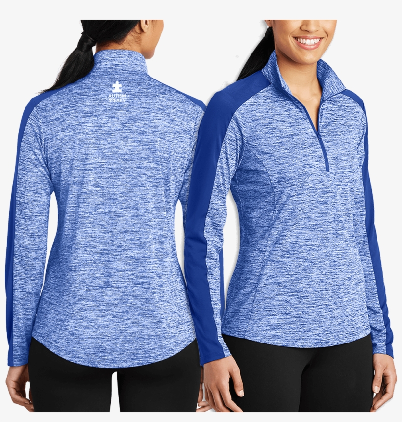 Autism Speaks Ladies' Colorblock 1/4 Zip - Sport-tek Lst397 Ladies Posicharge Electric Heather, transparent png download