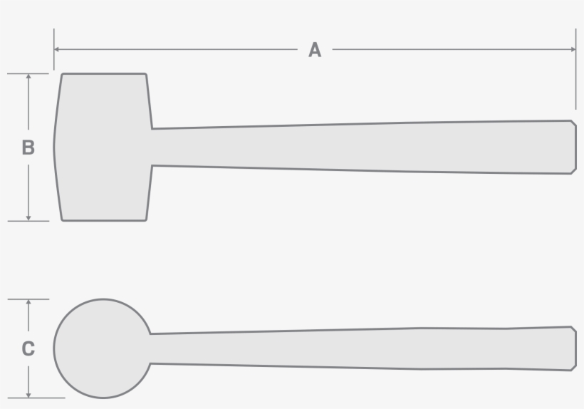 Wood Handle Rubber Mallet - Circle, transparent png download