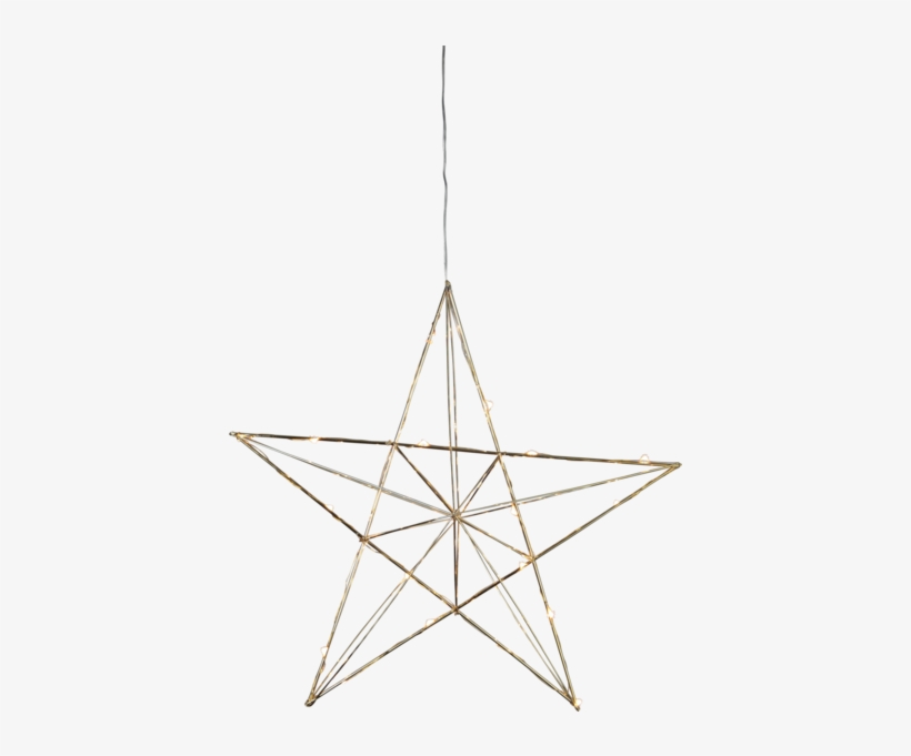 Star Line - Metal Decorative Star Line Star W. Leds Brass, transparent png download