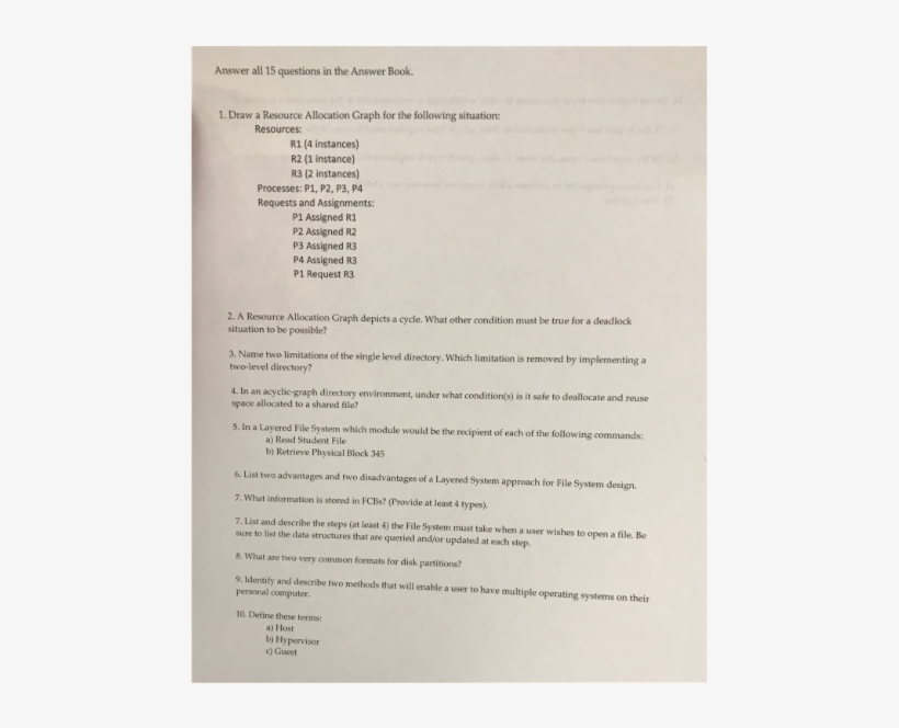 Answer All 15 Questions In The Answer Book - Letter, transparent png download