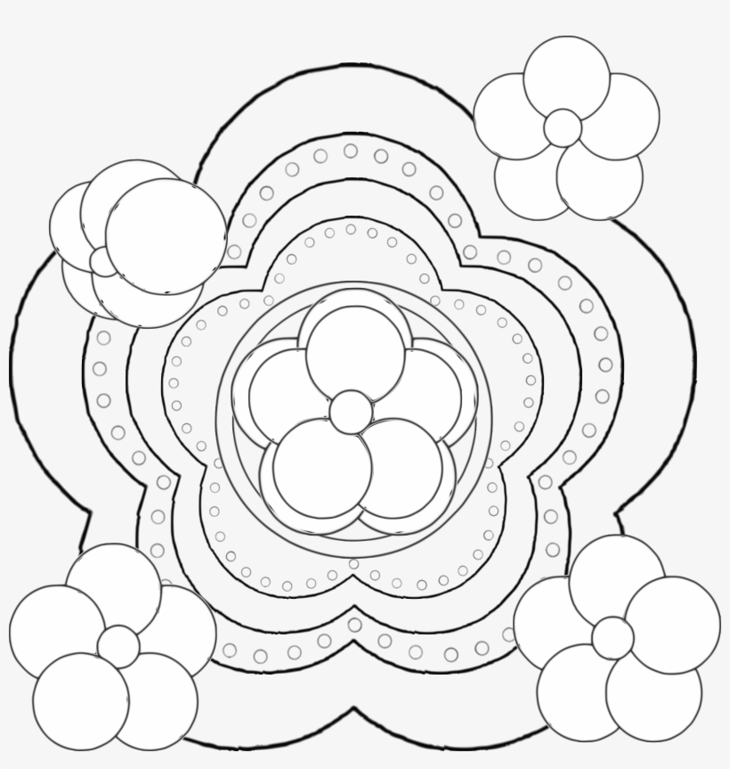 Clipart Going In Circles Flowers And Doilies Templates - Black Paper Notes: Circles And Doiliest Black Pages, transparent png download