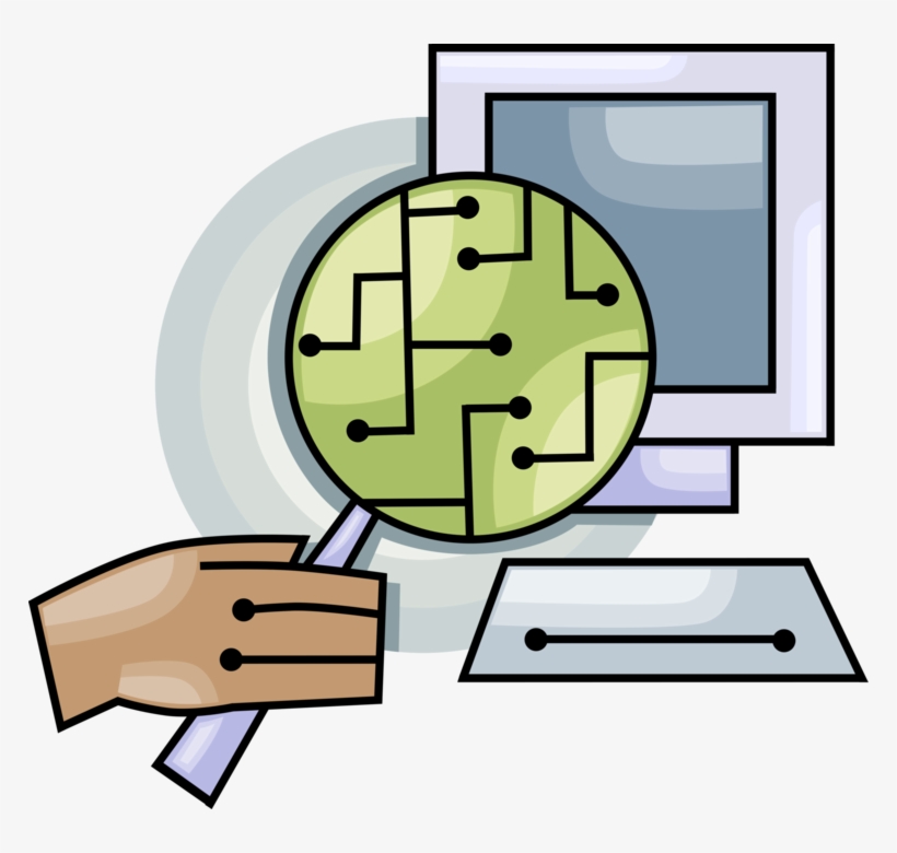 Vector Illustration Of Hand Holds Magnifying Glass, transparent png download