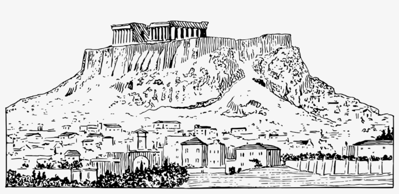 Banner Black And White Stock Of Athens Drawings Sketchbook - Acropolis Clipart, transparent png download