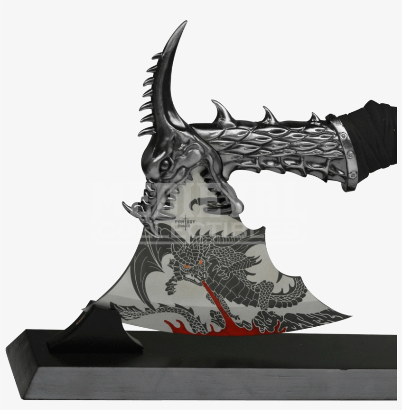 Item - Fantasy Dragon Axe With Stand, transparent png download