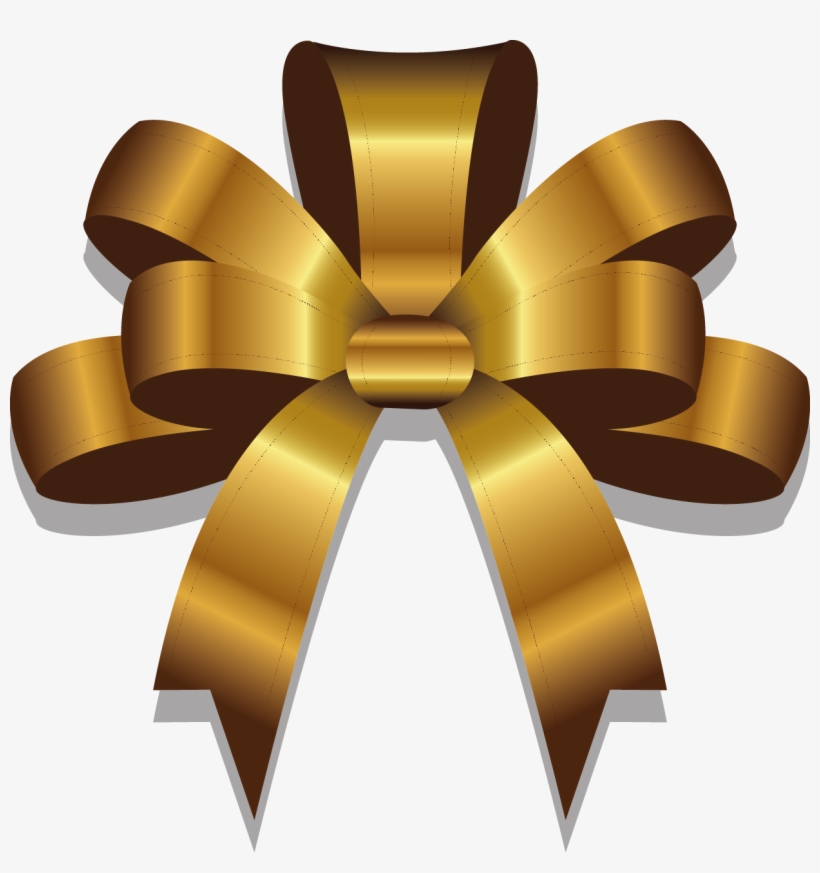 Christmas Gold Ribbon Png Vector Images Photo - Portable Network Graphics, transparent png download