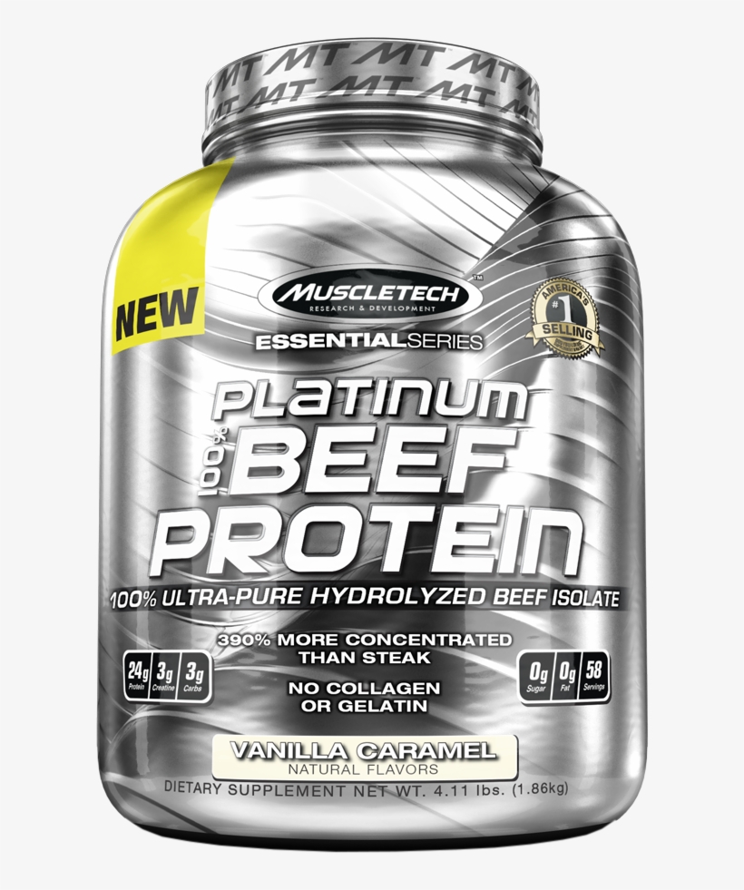 Platinum 100% Beef Protein Isolate - Muscletech Platinum 100% Beef Protein, transparent png download