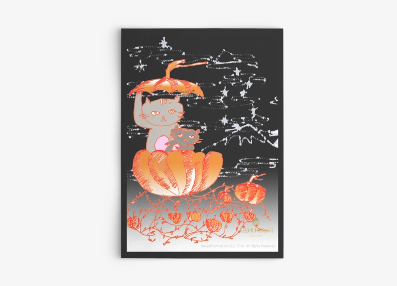 Pumpkin Kittens For Fall, Flat Greeting Post Cards, - Halloween Card, transparent png download