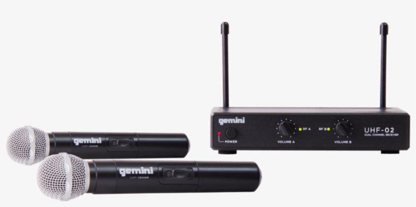 Two Channel Wireless Microphone System - Gemini Uhf-02m Dual Handheld Microphone Wireless System,, transparent png download