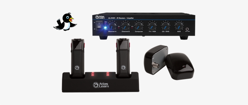 Atlas Learn Dual Magpie Wireless Mic And Dual Ir Dome - Atlas Soundolier Magpie2-1 Audio Classroom Kit, transparent png download