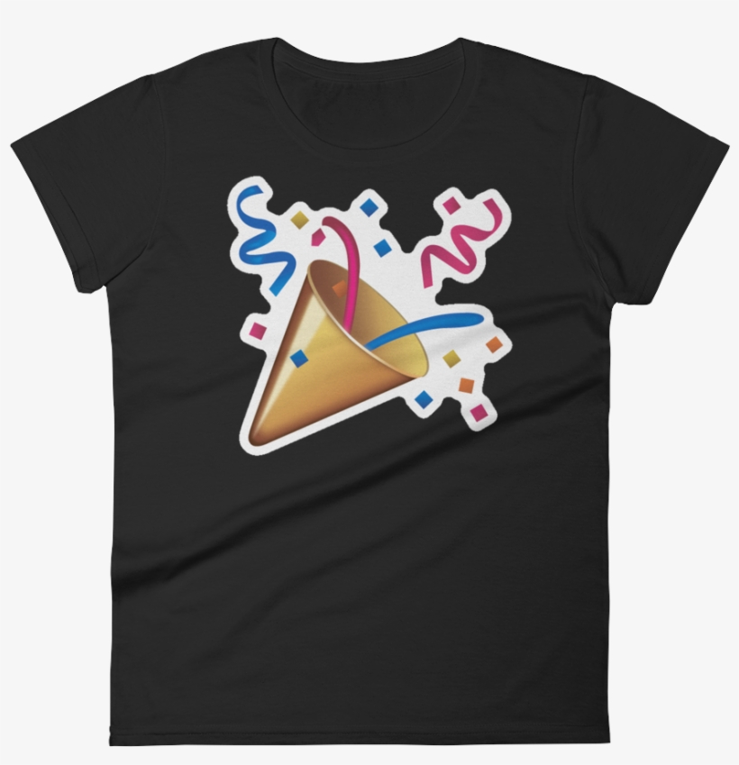 Women's Emoji T Shirt - Emoji Party Popper Confetti, transparent png download