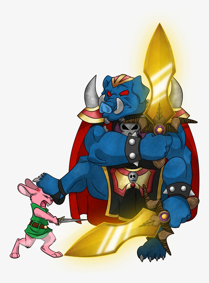 Link Vs Ganon - Cartoon, transparent png download