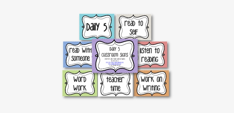 They Come With The Chevron Background In A Huge Assortment - Daily 5 Poster, transparent png download