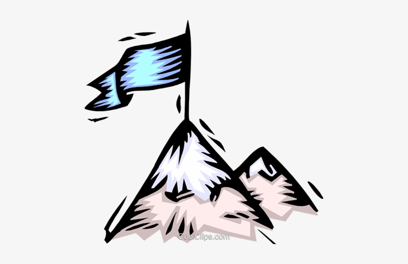 Flag On Mountain Peak Royalty Free Vector Clip Art - She's A Champion, transparent png download