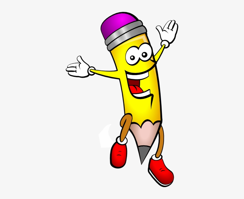 Cartoon Pencil Clipart - Pencil Happy, transparent png download