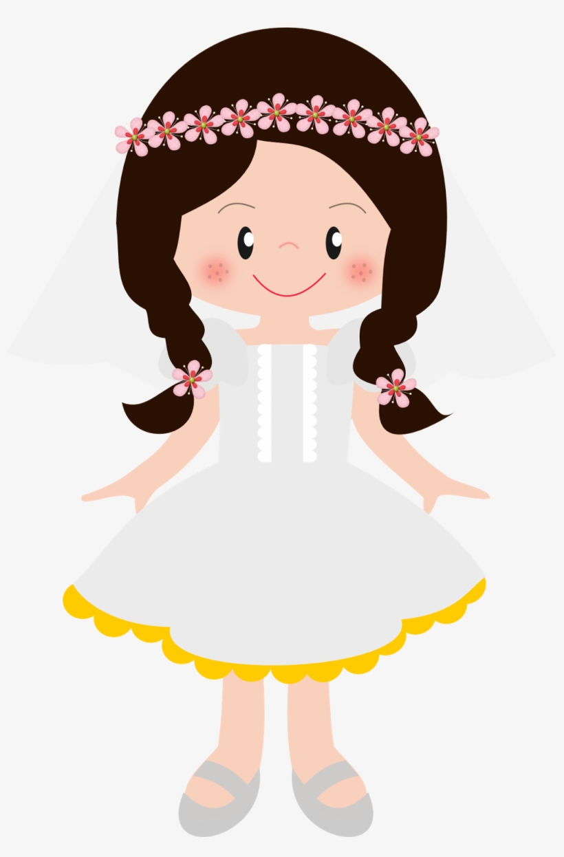 Clipart De Niñas En Su Primera Comunión - Molde Boneca Festa Junina, transparent png download