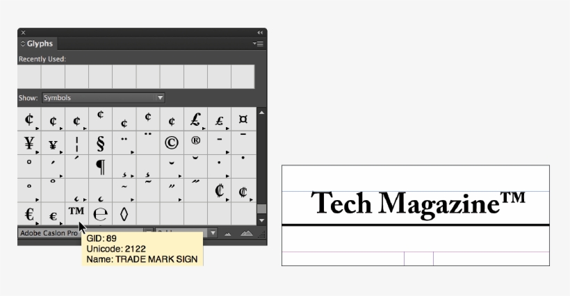 Insert The Trademark Glyph From The Glyphs Panel Into - Number, transparent png download