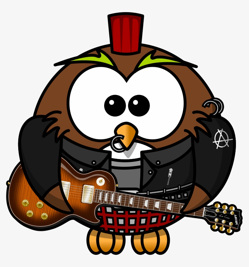 Clipart Barn Owl - Punk Owl Cartoon, transparent png download