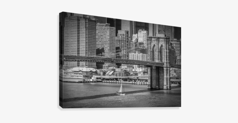 New York City Brooklyn Bridge & Manhattan Skyline Canvas - New York City, transparent png download