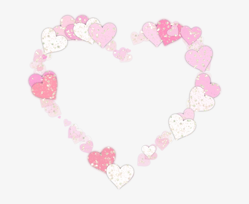 Heart, Frame, Glitter, Confetti, Love, Shiny, Sparkle - Happy Valentine's Day Glittery Pink Hearts Tote Bag, transparent png download