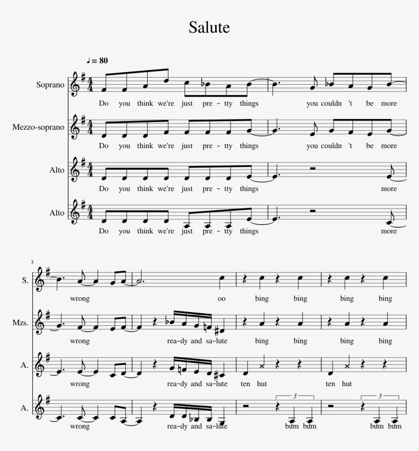 Salute Sheet Music 1 Of 20 Pages - As Torrents In Summer, transparent png download