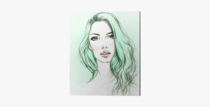 Woman Portrait - Kunstdruk: Woman Portrait .abstract Watercolor .fashion, transparent png download