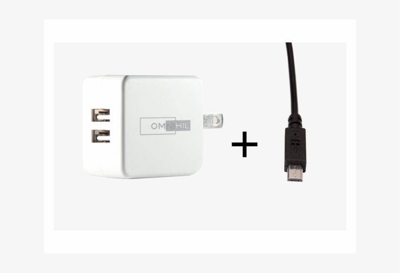 Omnihil 2 Port Usb Charger & Micro Usb Cord For Logitech - Omnihil Usb Wall Charger W/ Usb Cord Uetooth Speaker, transparent png download