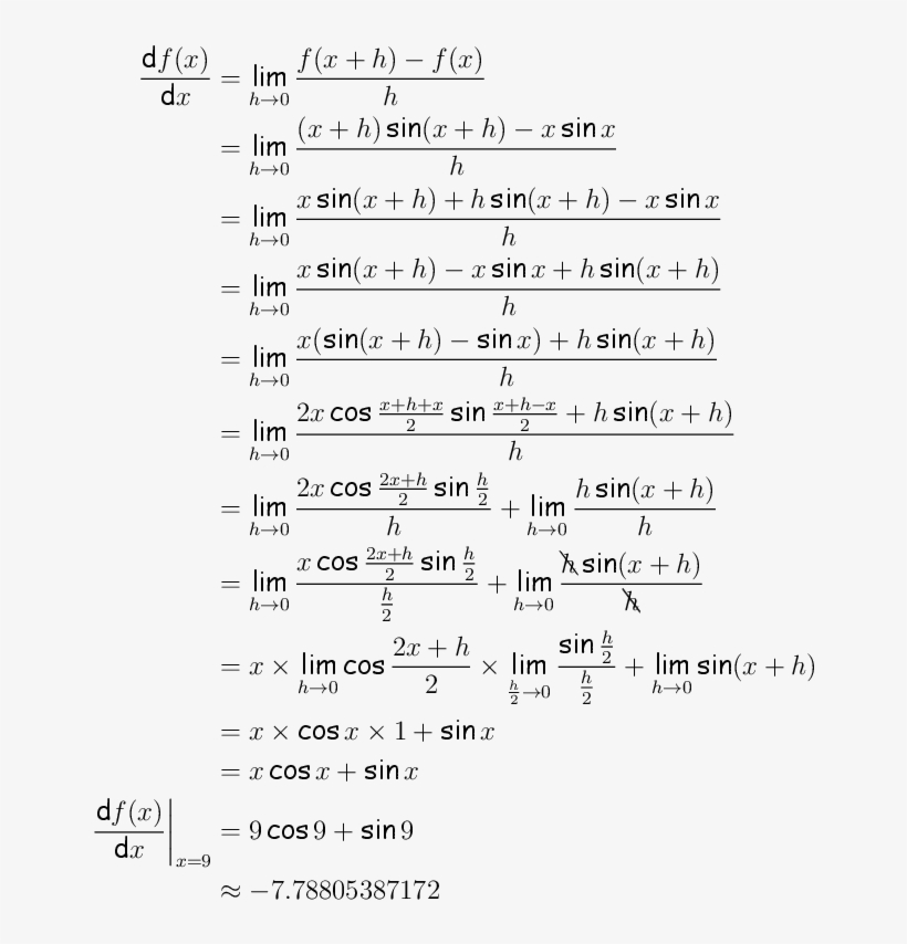 2 Answers - Derivative Of Sinx 2, transparent png download