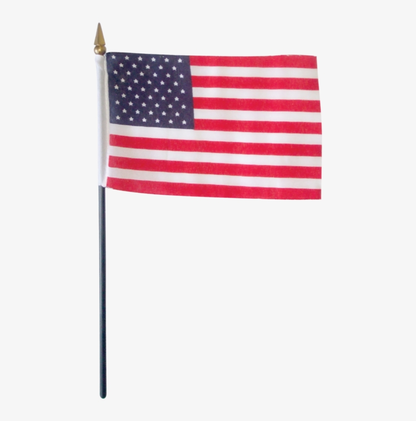 4"x6" Usa Flag On Black Plastic Dowel With Plastic - American Center, transparent png download