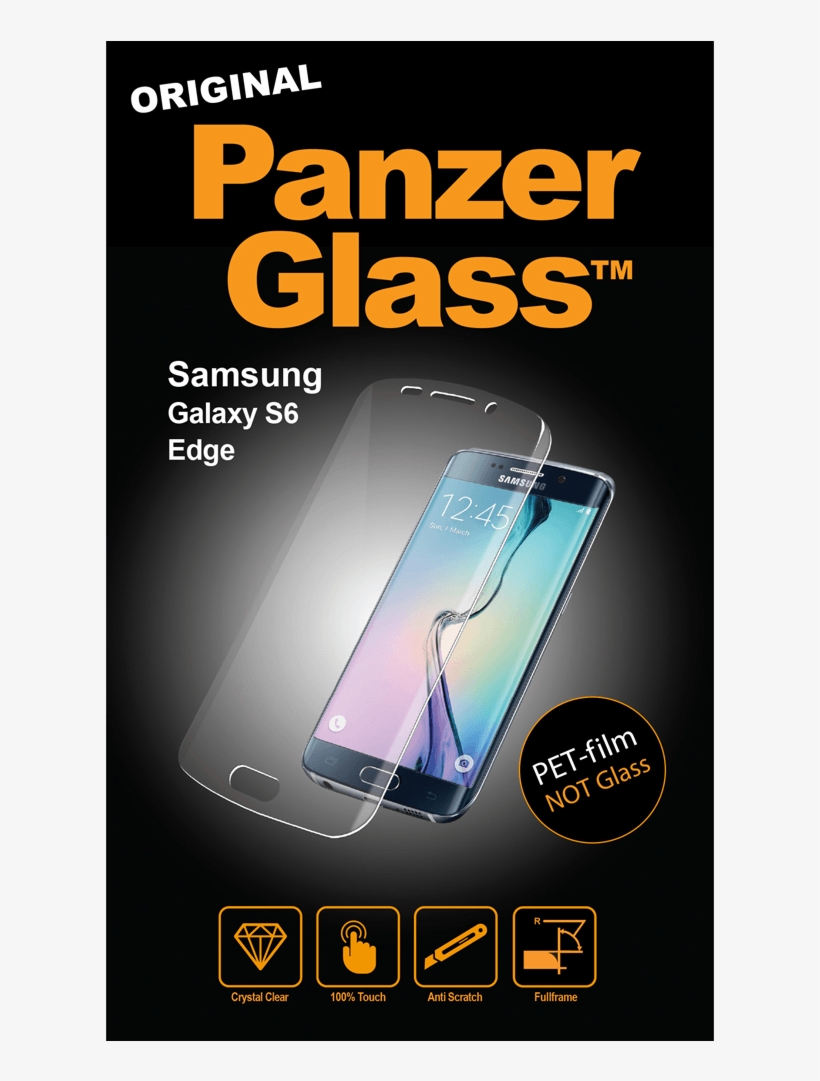 Panzerglass Samsung Galaxy S6 Edge Pet-film - Panzerglass For Samsung Galaxy S7 Tempered Glass, transparent png download