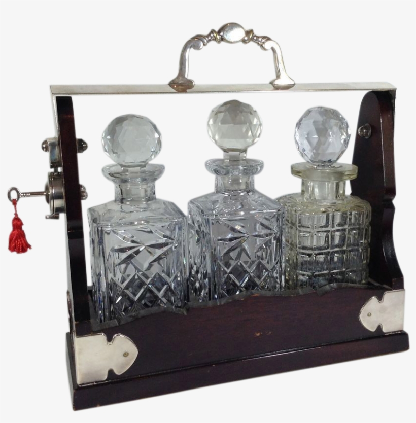English Victorian Mahogany Tantalus With Three Glass - Trophy, transparent png download