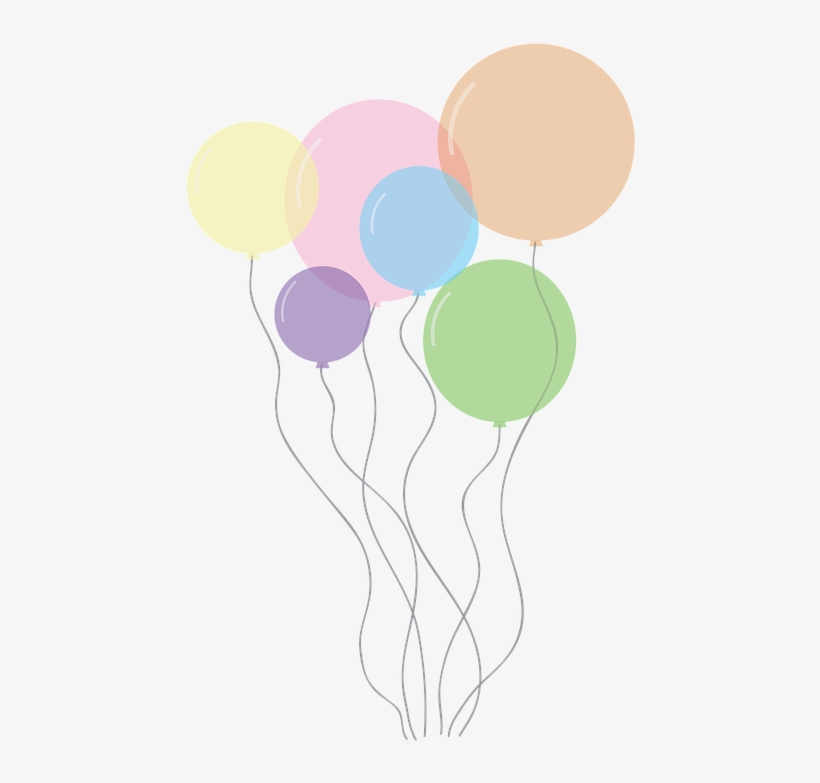 Birthday Background Clipart 5, Buy Clip Art - Transparent Background Pastel Balloons, transparent png download