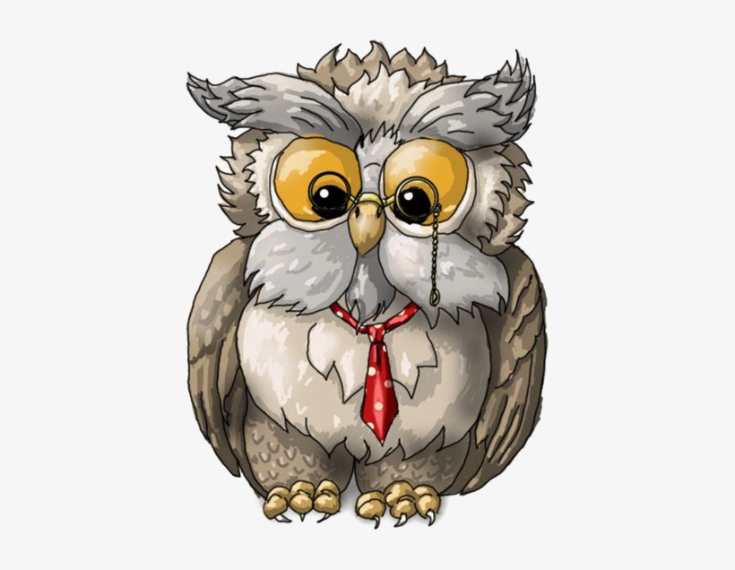 Cartoon Owl Png Clip - Buho Viejo Dibujo, transparent png download