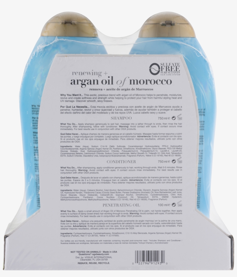 Ogx Renewing Argan Oil Of Morocco 3-piece Value Pack, - Car Seat, transparent png download