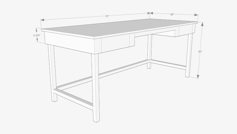 Black Lab Top Desk With Walnut, Pecan, Oak Drawers - Sofa Tables, transparent png download