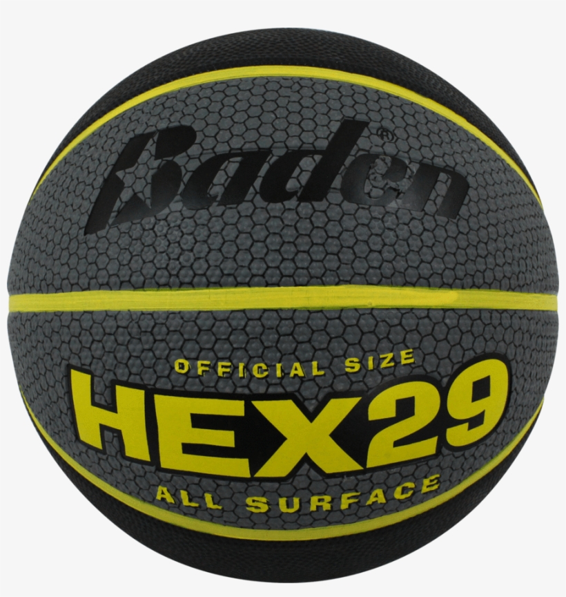 Hex Rubber Basketball - Baden Hex Deluxe Rubber Basketball, Black/gray/green, transparent png download
