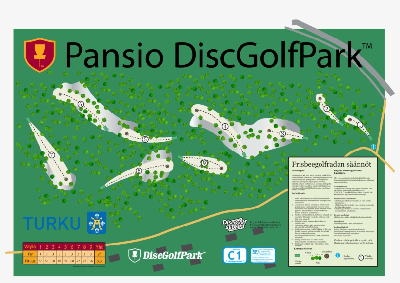Pansio Turku Ratakartta 2014 - Pansio Disc Golf Park, transparent png download