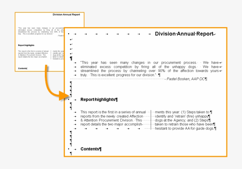 Inset Shows A Report Page As It Would Print - Non Blank Characters Examples, transparent png download