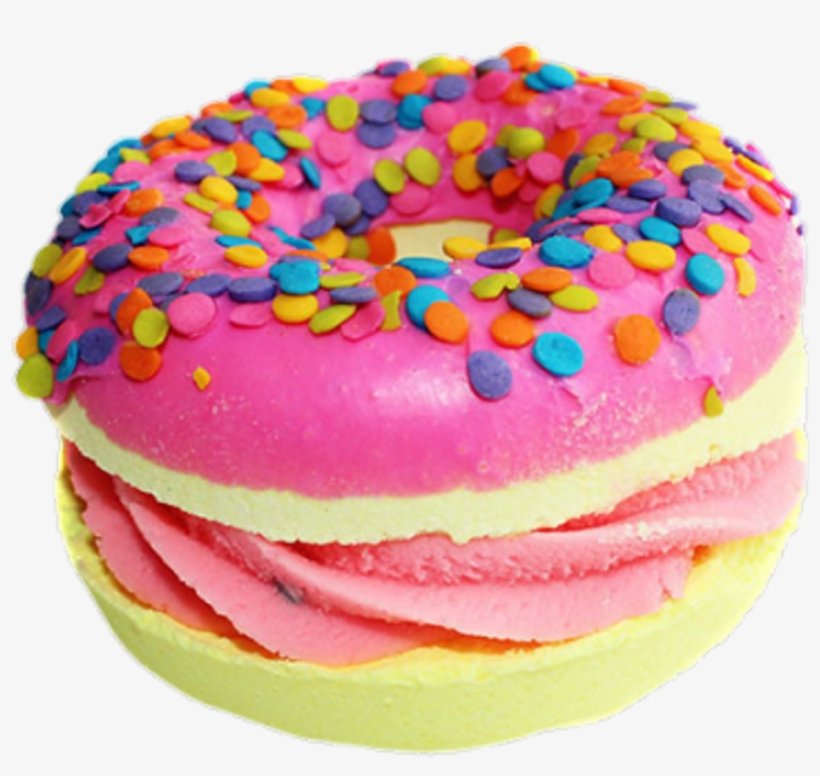 Bathbomb Donut Sweet Colorful Glitter Food Yummy Tumblr - Fruit Bath Bombs, transparent png download