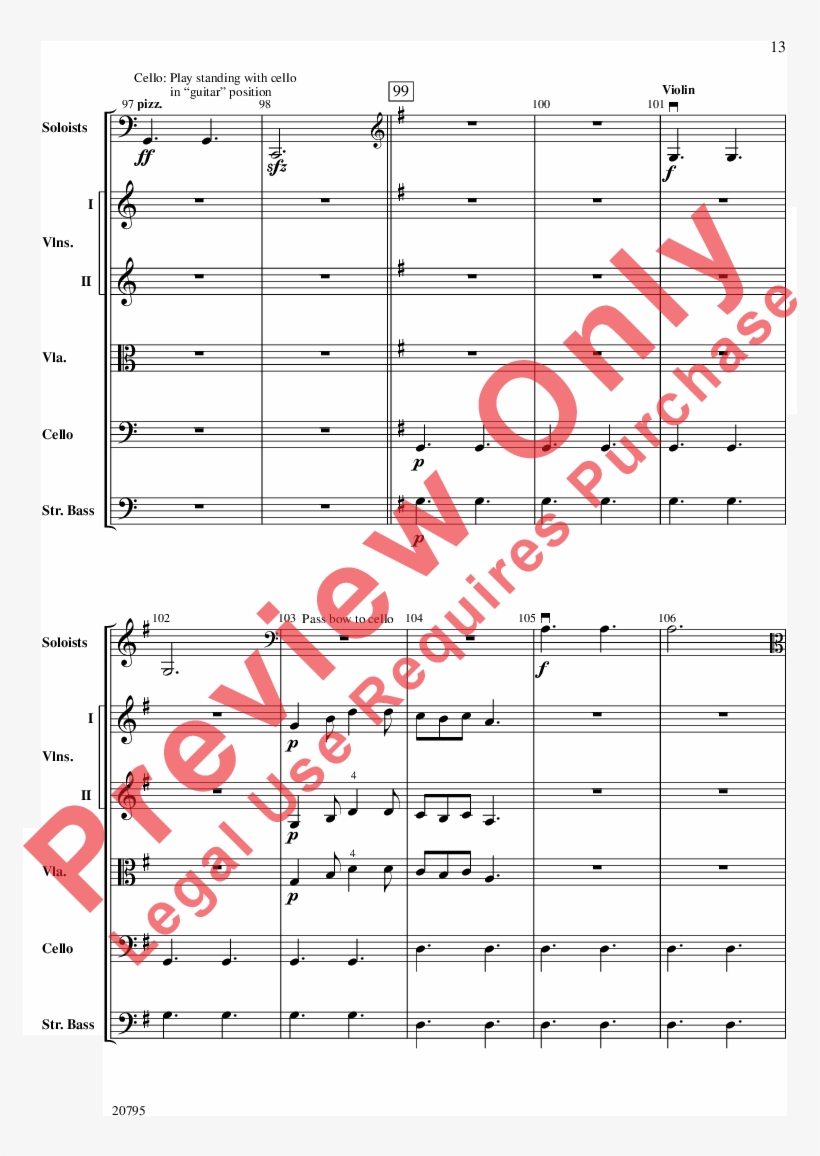 One Bow Concerto Thumbnail - Fantasia On An Original Theme Music Violin 1, transparent png download
