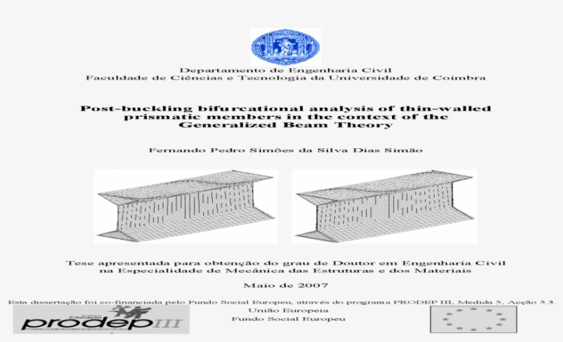 Phdthesis Post-buckling Bifurcational Analysis Of Thin - Roof, transparent png download