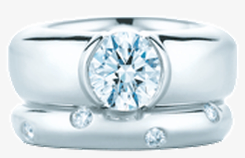 Tiffany & Co Etoile Engagement Ring And Band 20130626 - 10k White Gold Women Jewelry Beautiful Round Double, transparent png download