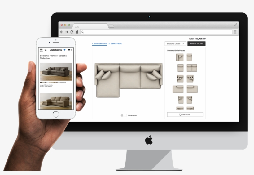 Crate And Barrel Sectional Planner - Web Page, transparent png download