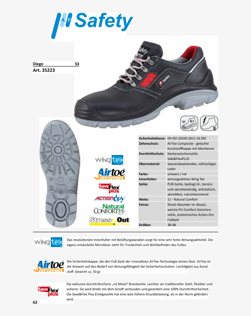 Potthoff Hauptkatalog Sicherheitsschuhe Arbeitsbekleidung - Upower Halbschuh Elect, En Iso 20345:2011 S3 Src, transparent png download