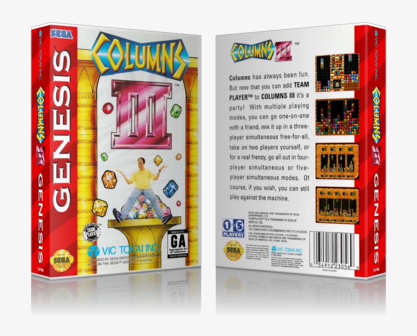 Sega Genesis Columns Iii Sega Megadrive Replacement - Columns Iii: Revenge Of Columns Sega Genesis Gen, transparent png download