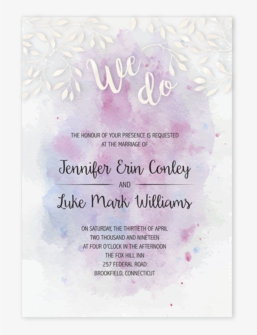 Reception Card Brush Strokes - Poster, transparent png download