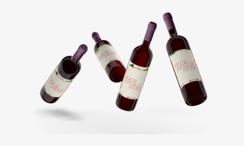 Large Wine Labels, In - Wine Bottle, transparent png download