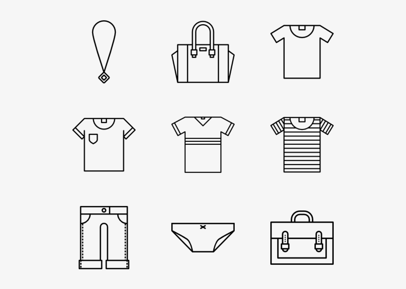 Clothes Stroke - T Shirt Flat Icon, transparent png download