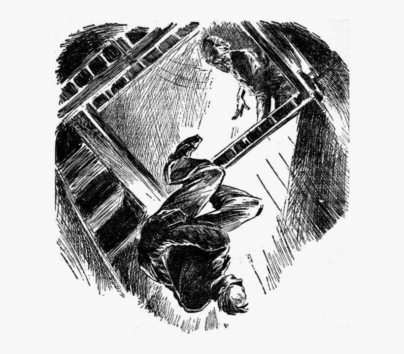 Black And White Illustration Of A Man Falling - Monster God Of Mamurth, transparent png download