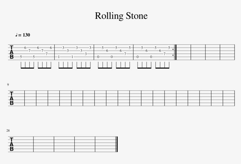 Rolling Stone Sheet Music 1 Of 1 Pages - Sheet Music, transparent png download